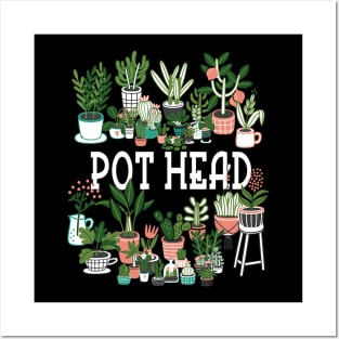 Plant Lover and Gardener Pot Head Succulent Posters and Art